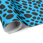 Blauw en zwart psychedelisch organisch huidpatroon cadeaupapier (Rol Hoek)