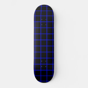 Blauw en zwart rasterpatroon Skateboard Deck