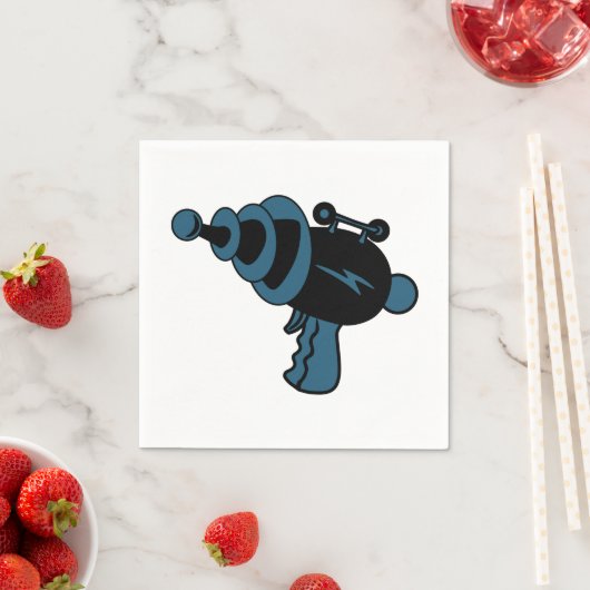 Blauw en zwart Retro Laser Pistool Servet (Insitu)