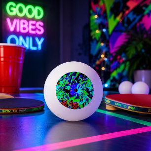 Blauw en Zwart Retro Pingpongballen