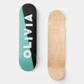 Blauw en zwart skateboard retro split (Voorkant)