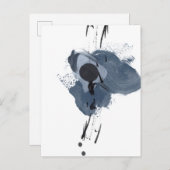 Blauw en zwart speel II | Blauwe zwarte verfsplaat Briefkaart (Voorkant / Achterkant)