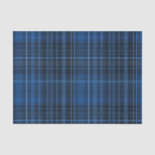 Blauw en zwart Tartan Patroon afdrukken Tissuepapier