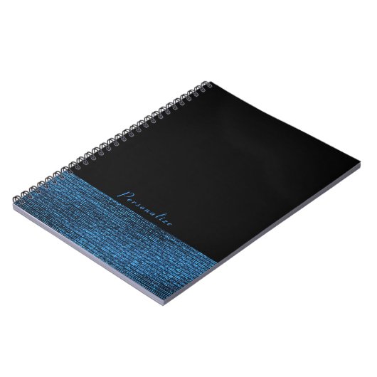 Blauw- en zwarte moderne Glam-reeksen elegant afbe Notitieboek (Linkerzijde)