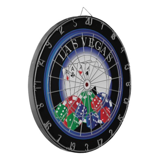 Blauw- en zwarte pokerklep dartbord (Voorkant Links)