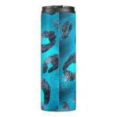 Blauw- en zwarte schaakluipaard Afdrukknoppen Aang Thermosbeker (Achterkant)