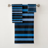Blauw en zwarte streep bad handdoek (Insitu)