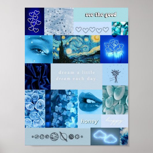 blauw esthetisch poster (Voorkant)