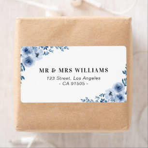 blauw etiket met floradons