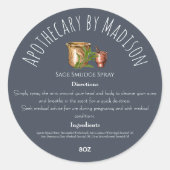 Blauw | Etiketten van ingrediënten van kruidenprod (Voorkant)