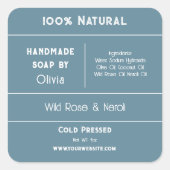 Blauw | Etiketten van zeepingrediënten (Voorkant)