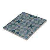 Blauw etnisch patchwork-model tegeltje (Zijkant)
