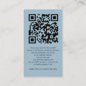 Blauw Eucalyptus Script QR Code Bruiloft RSVP Informatiekaartje (Achterkant)
