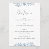 Blauw Eucalyptus Weddenbalk Menu Sign (Voorkant)