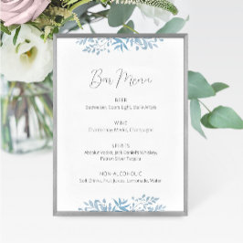 Blauw Eucalyptus Weddenbalk Menu Sign