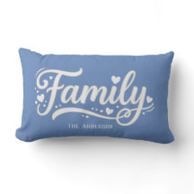 Blauw familiehartsjabloon met monogram