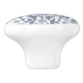 Blauw Fancy bloempatroon gepersonaliseerd Keramische Knop (Zijkant)