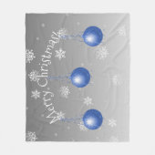 Blauw Fancy Kerst Ornament Fleece Deken (Voorkant)