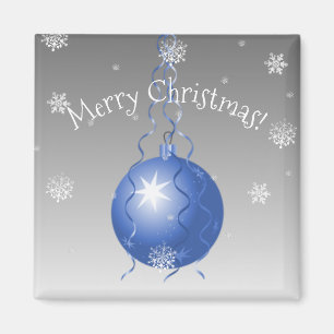 Blauw Fancy kerstornament Magnet Magneet