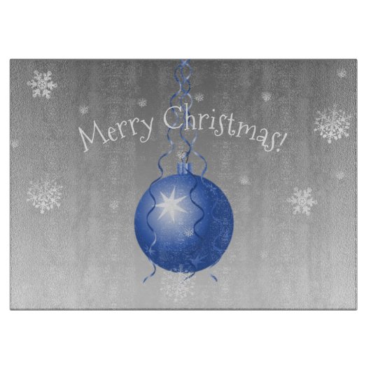 Blauw Fancy kerstversieringsbord Snijplank (Voorkant)