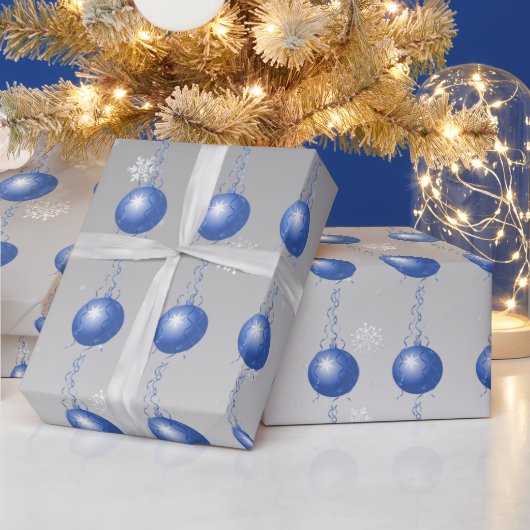 Blauw Fancy Ornament ompakken papier (Feestdagen)