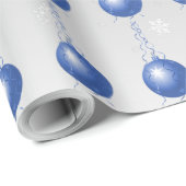 Blauw Fancy Ornament ompakken papier (Rol Hoek)