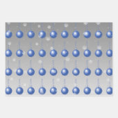 Blauw Fancy Ornament ompakken papier Inpakpapier Vel (Voorkant)