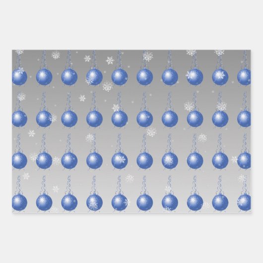 Blauw Fancy Ornament ompakken papier Inpakpapier Vel (Voorkant)