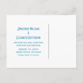 Blauw Fancy sierlijk sparen het Briefkaart van de (Achterkant)