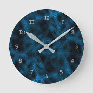 Blauw fantasiepatroon ronde klok