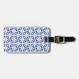 Blauw Fantasiequilt Uiterlijk Bagagelabel