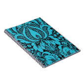 Blauw Fantasy Floral Spiral Notitieboek (Rechterzijde)