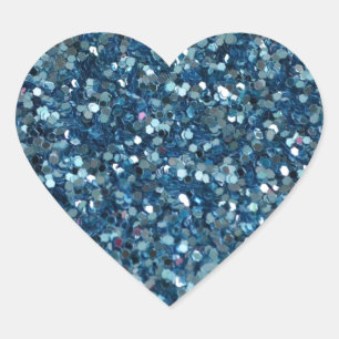 BLAUW (Faux) GLITTER HART STICKERS