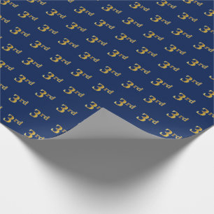Blauw, Faux Gold 3de (derde) gebeurtenisomslagpapi Cadeaupapier