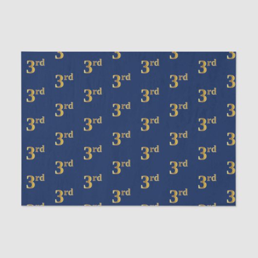 Blauw, Faux Gold 3de (derde) gebeurtenispapier Tissuepapier (Voorkant)