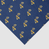 Blauw, Faux Gold 4de (vierde) Event Tissue Paper Tissuepapier (Detail)