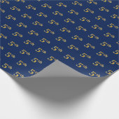 Blauw, Faux Gold 5th (vijfde) Event Wrapping Paper Cadeaupapier (Hoek)