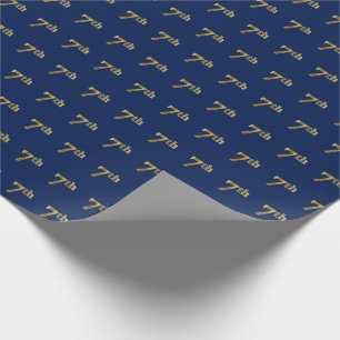 Blauw, Faux Gold 7th (7e) Event Wrapping Paper Cadeaupapier