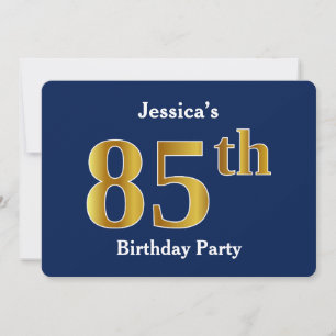 Blauw, Faux Gold 85e verjaardagsfeest + aangepaste Kaart