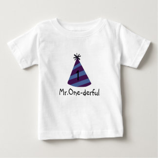 Blauw feest pet Mr.One-derful Baby T-shirt
