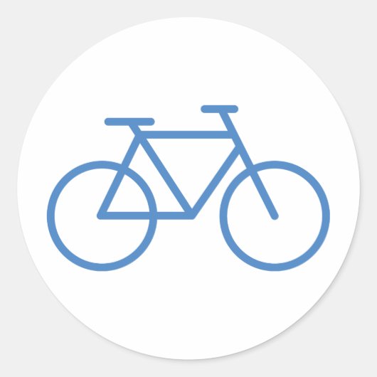 Blauw fiets icoon fiets fiets fiets ronde sticker (Voorkant)