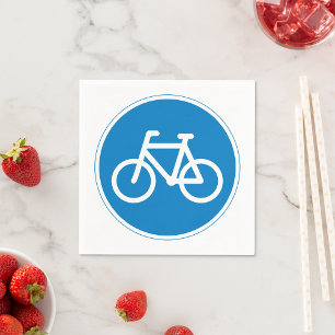 Blauw Fietspad Bord Wielrennen Weg Symbool Servet