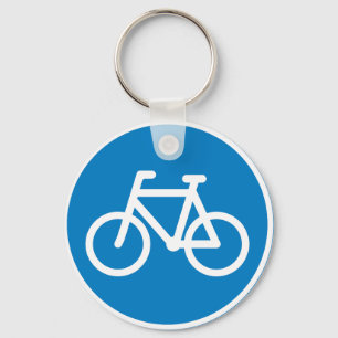 Blauw Fietspad Bord Wielrennen Weg Symbool Sleutelhanger