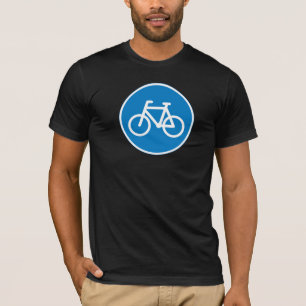 Blauw Fietspad Bord Wielrennen Wegsymbool T-shirt
