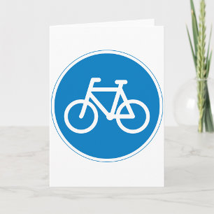 Blauw Fietsstrook Bord Wielrennen Weg Symbool Kaart