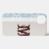 Blauw Filigree Damask Monogram IPAD Case (Achterkant (horizontaal))