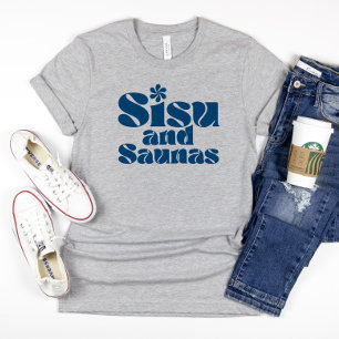 Blauw Finse Sisu en Saunas T-shirt