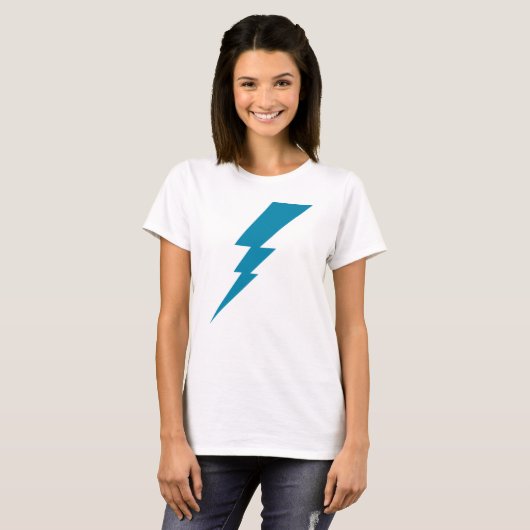 Blauw Flash-bliksem T-Shirt (Voorkant volledig)