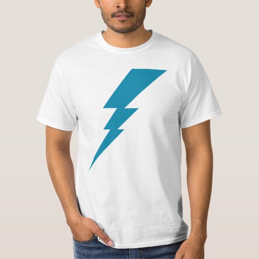 Blauw Flash-bliksembolt T-shirt (Voorkant)