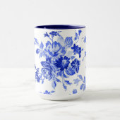 blauw flessenpatroon mok (Midden)